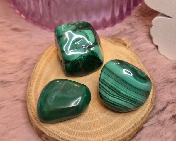 Malachiet trommelsteen - Smal