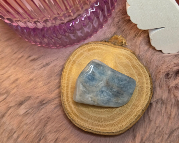 Aquamarijn trommelsteen - Smal/medium