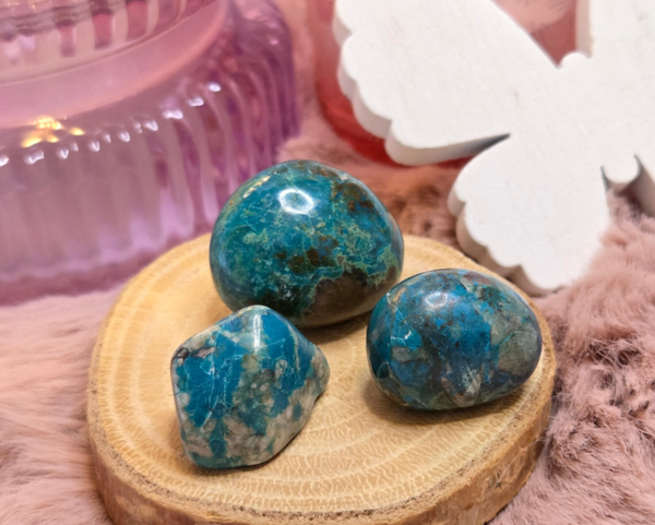 Chrysocolla trommelsteen Smal/medium