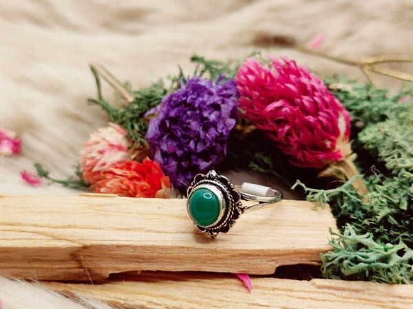 Groene onyx fijn ringetje