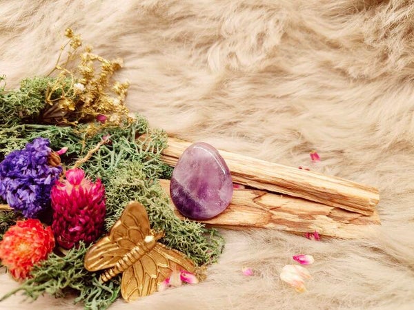 Amethist doorboorde hanger - druppelvorm