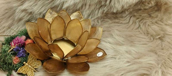 Lotus theelichthouder - goud