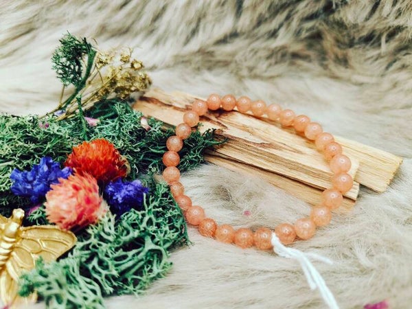 Zonnesteen armband 6 mm kralen - voorbeeldfoto