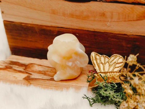 Gele calciet konijn met worteltje