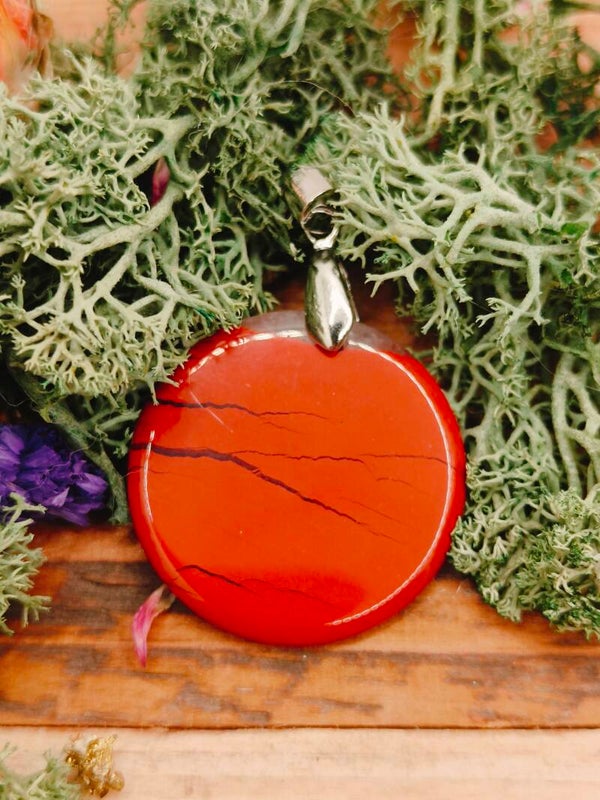 Rode jaspis ronde hanger