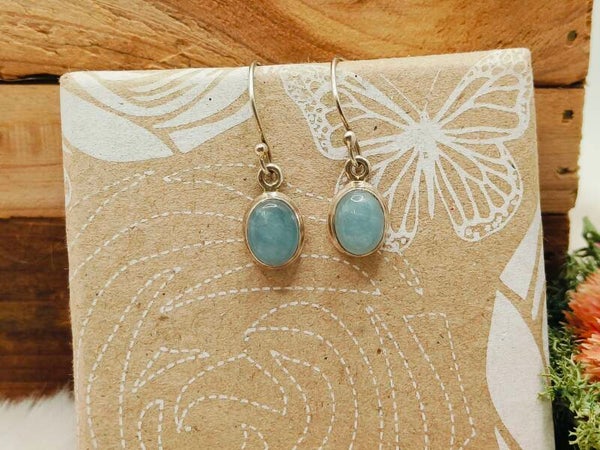 Aquamarijn oorhangertjes