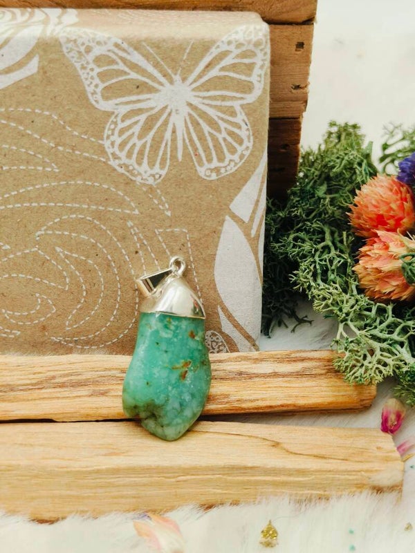 Chrysopraas ruwe hanger