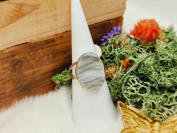 Woestijnroos - druzy chalcedoon ring