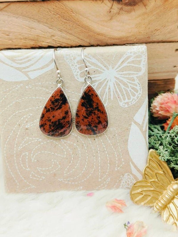 Breccie jaspis oorhangers