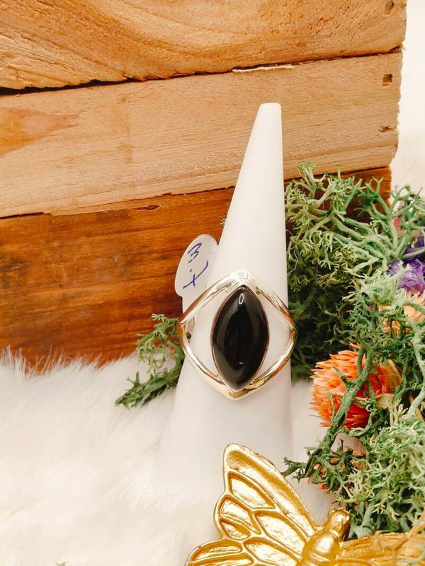 Zwarte onyx ring