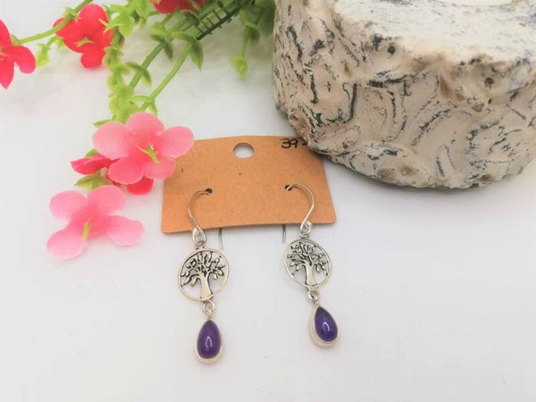 Amethist oorhangers levensboom