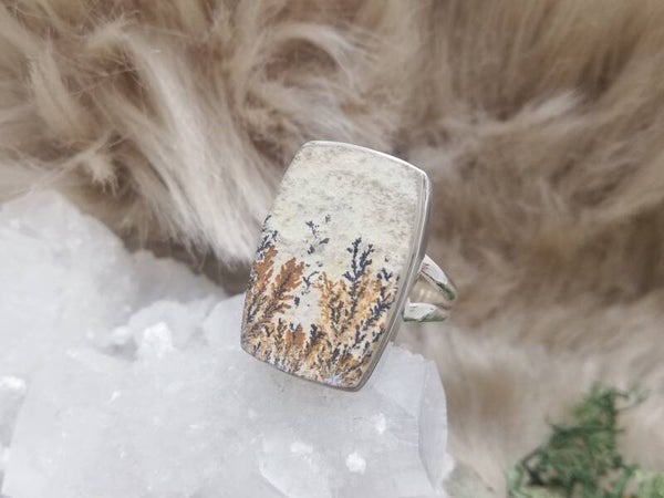 Psilomelaan dendriet ring