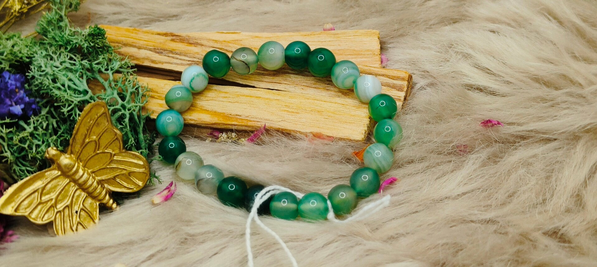 Geverfde agaat armband