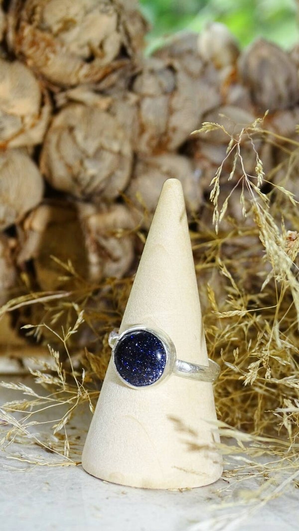 Goudsteen zilveren ring