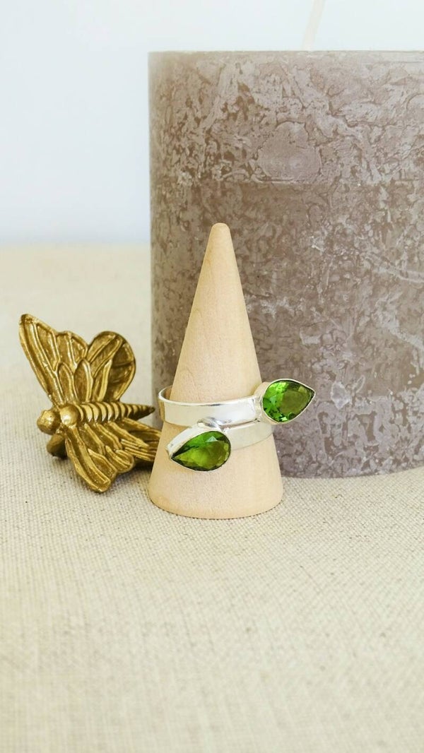 Peridoot zilveren ring