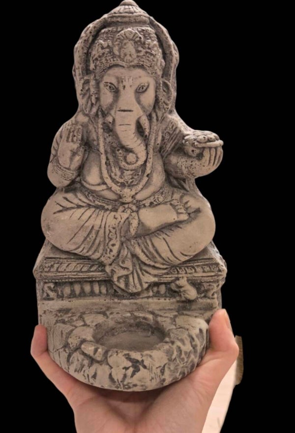 Ganesha buitendecoratie theelichthouder - zwaar