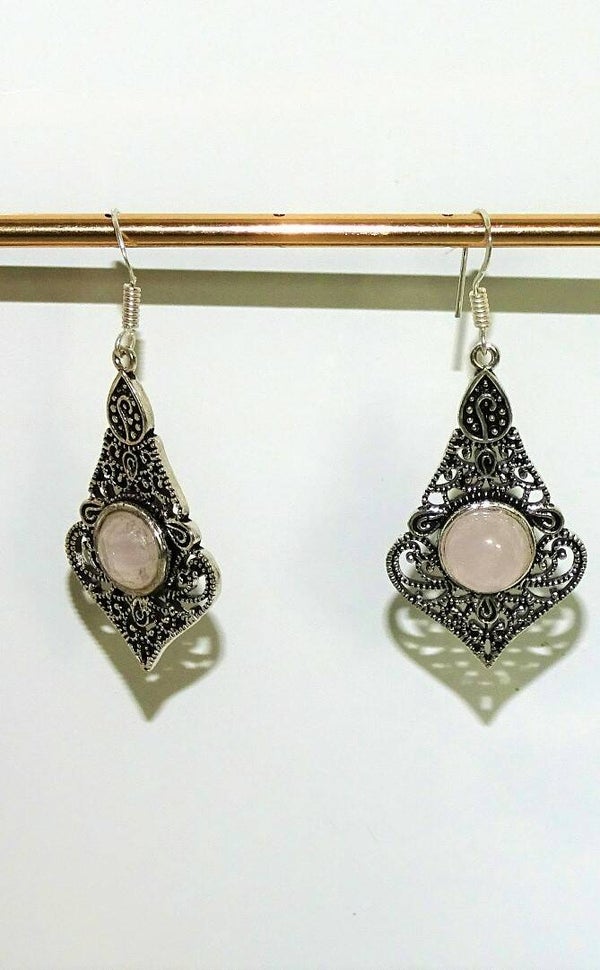 Rozenkwarts oorhangers