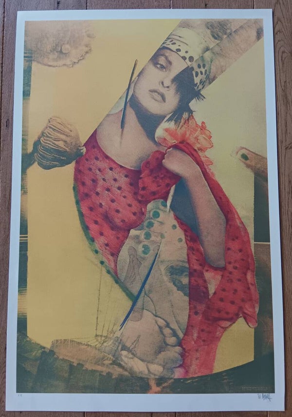 Pol Mara - "Pied Levés" (Signed lithograph on wood panel)