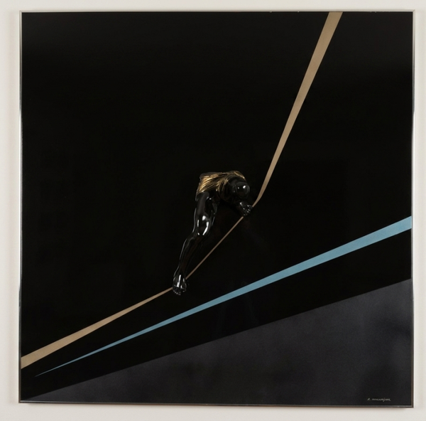 Patrick Deschrijver “The Tightrope Walker” Mixed Media Wall Sculpture, Belgium, 1986