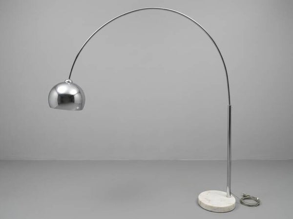 Kare Design Chrome Arc Floor Lamp with Marble Base