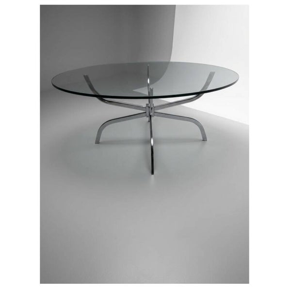 Vintage Mid-Century chrome and glass coffee table - 70's space age design