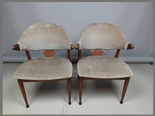 Pair of Vintage Cow Horn Chairs by Mahjongg Vlaardingen – Dutch Design, 1960s