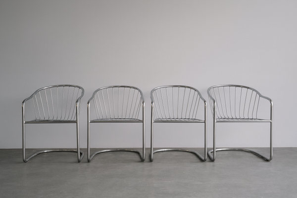 Set of Chrome chairs by Rinaldi