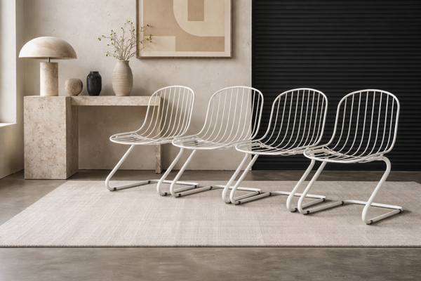 Set of 4 Gastone Rinaldi Cantilever chairs, Italy 70's Original white finish