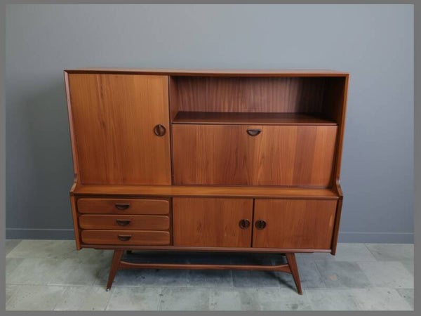 Louis van Teeffelen Combi No. 105 Teak Highboard – WéBé, 1960s