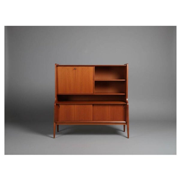Vintage Oswald Vermaercke highboard with drop down cabinet