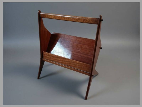 Danish Sculptural Teak Magazine Rack, 1960s