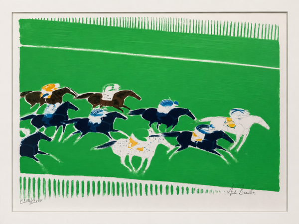 André Brasilier - "Courses a longchamp" (no.163), signed & numbered lithograph 1982