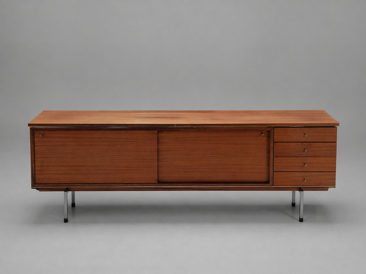 Pieter De Bruyne for AL meubel / V-form - Large teak Credenza sideboard model 167/6 Belgium 1960's
