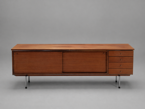 Pieter De Bruyne for AL meubel / V-form - Large teak Credenza sideboard model 167/6 Belgium 1960's