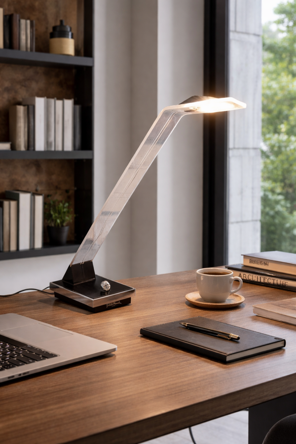 Postmodern acrylic desk lamp by Phil Frank design