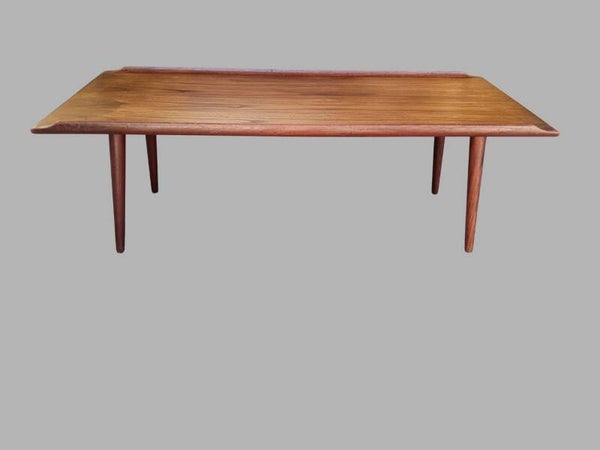 Mid-Century Teak Coffee Table, Raised Edges, Scandinavian Style, 1960s