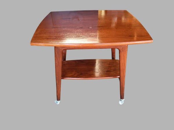 Mid-Century Teak Side Table on Castors by Louis van Teeffelen for Wébé, 1960s