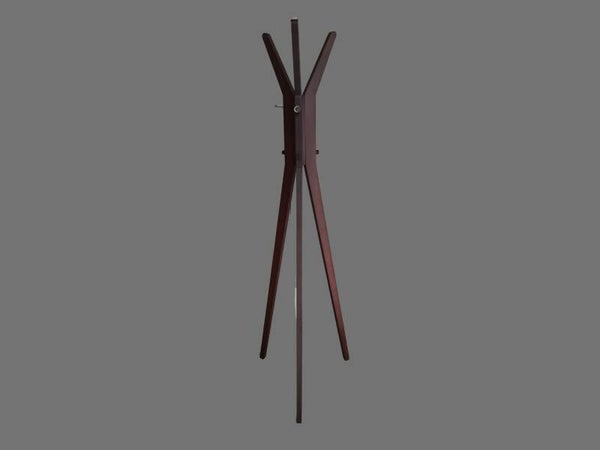 Postmodern Wooden Coat Rack with Chrome Hooks | Dutch Design Style