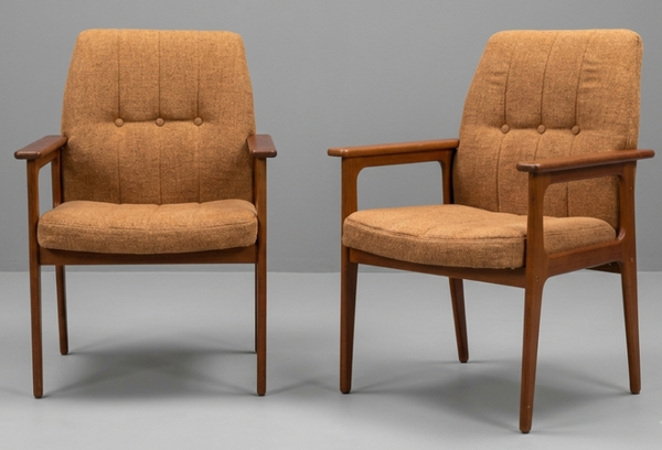 Pair of Danish Teak Lounge Chairs by OD Møbler, 1970s