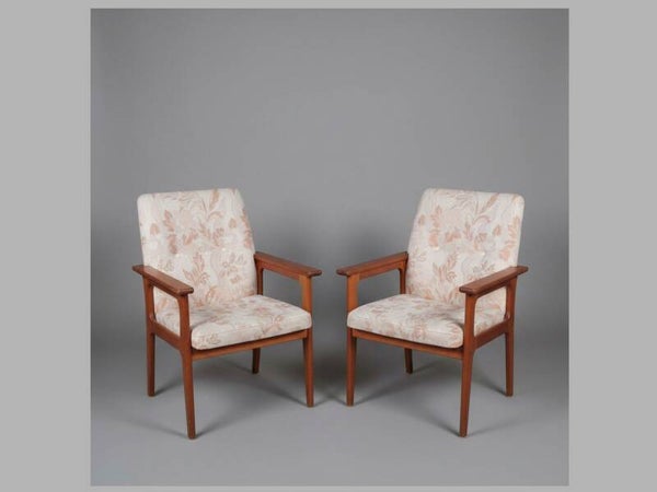 Pair of Danish Teak Lounge Chairs by OD Møbler, 1970s