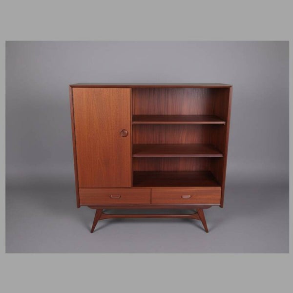 Mid-Century highboard "Romus" by Louis van Teeffelen - restored teak cabinet - Netherlands, 60's