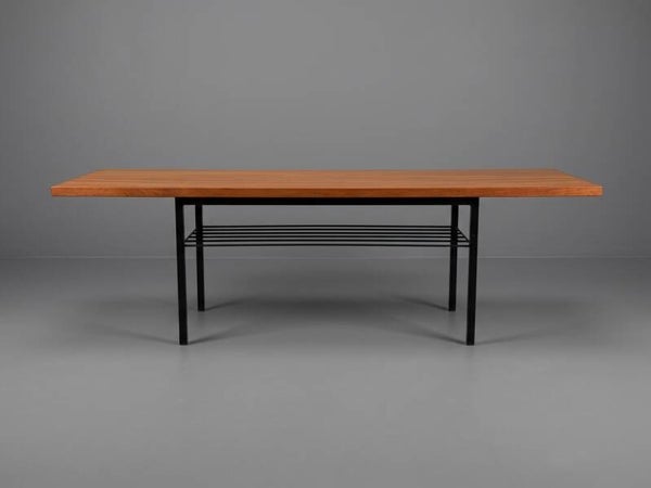 Mid-Century Modern Coffee Table with Magazine Rack – 1960s
