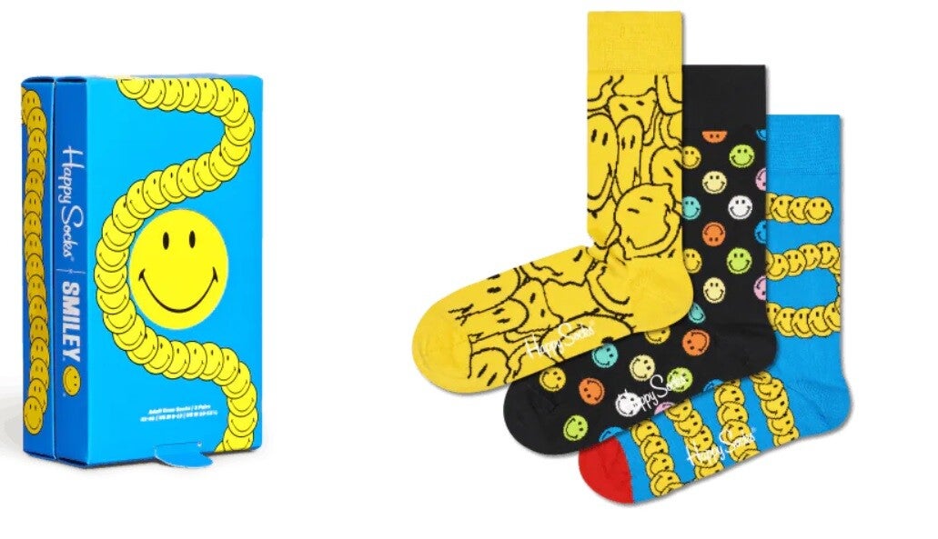 Happy Socks 3-Pack Box Smiley