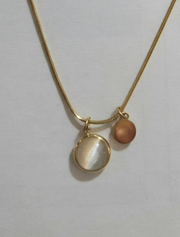 Crystal pendant (8mmx8mm) / Oriental Style Stone pendant necklace