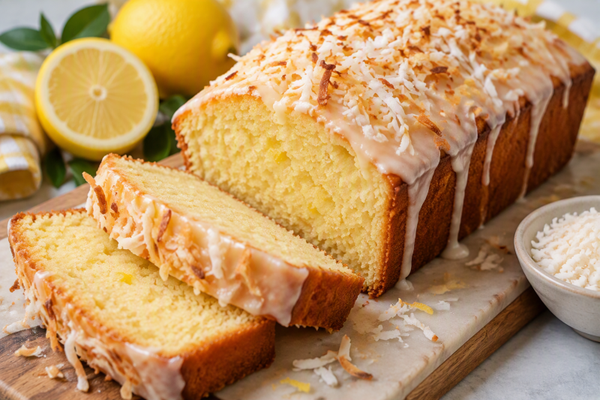 Lemon Loaf with Coconut Flakes