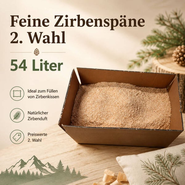 Feine Zirbenspäne 2. Wahl kaufen – 54 Liter