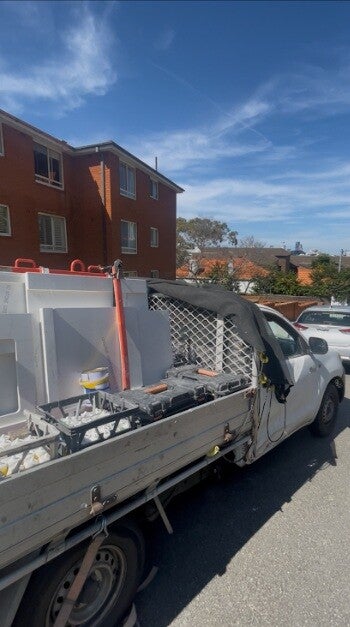 Kitchen island material transport truck