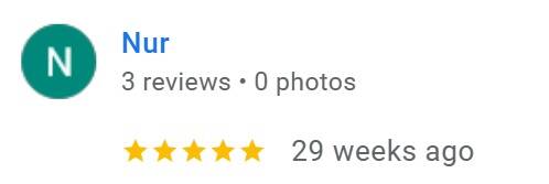 Google review from Nur