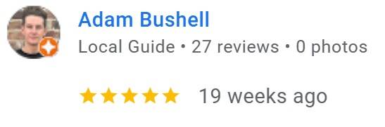 Google review from Adam