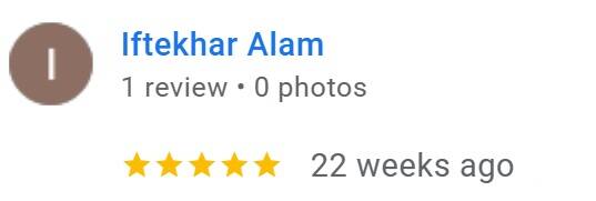 Google review from Iftekhar